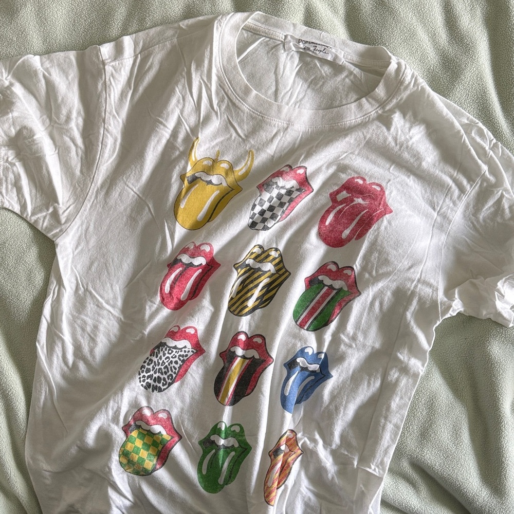 Free People Graphic Tee with Multicolor Lips